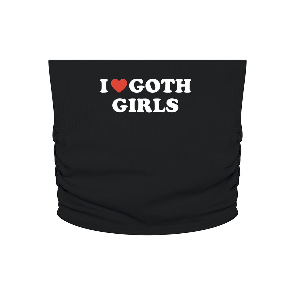 Women’s "I Heart Goth Girls" Ruched Cropped Tube Top