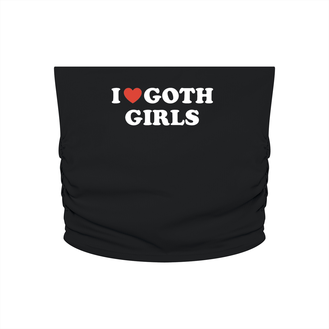 Women’s "I Heart Goth Girls" Ruched Cropped Tube Top