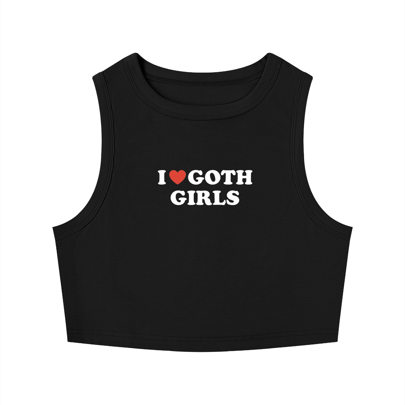 Women's "I Heart Goth Girls" Tight Crewneck Crop Tank Top