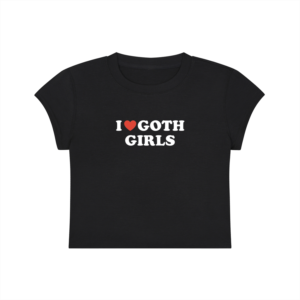 Women's "I Heart Goth Girls" Slim-Fit Cropped T-Shirt