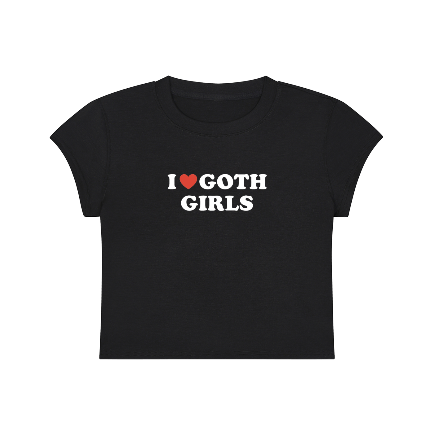 Women's "I Heart Goth Girls" Slim-Fit Cropped T-Shirt