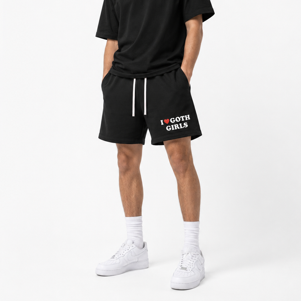 "I Heart Goth Girls" Sun Fade Cotton Shorts