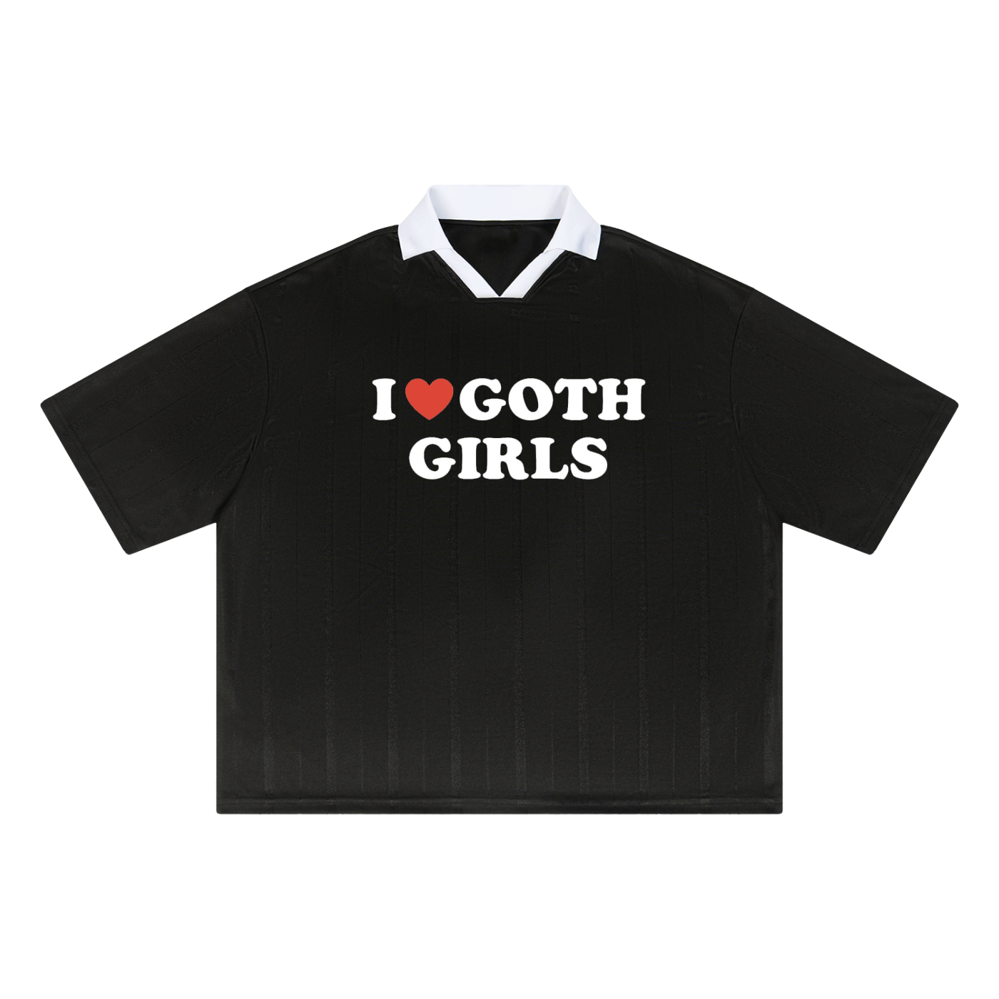 "I Heart Goth Girls" Unisex Striped Jersey (Black)