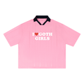 "I Heart Goth Girls" Unisex Striped Jersey (Pink)