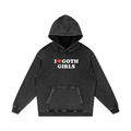 "I Heart Goth Girls" Snow Washed Loose Cotton Hoodie