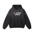 "I Heart Goth Girls" Heavyweight Sunfade Oversized Hoodie