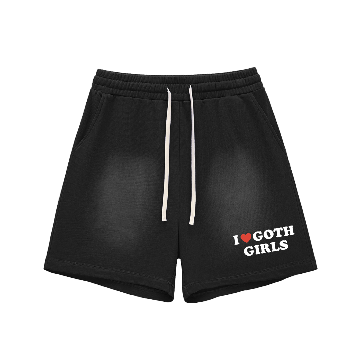 "I Heart Goth Girls" Sun Fade Cotton Shorts
